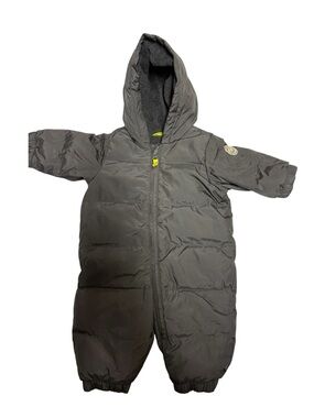 A1🫐2for$20 Baby GAP Charcoal Hooded Puffer Sleep Sack with Yellow Zip Accents